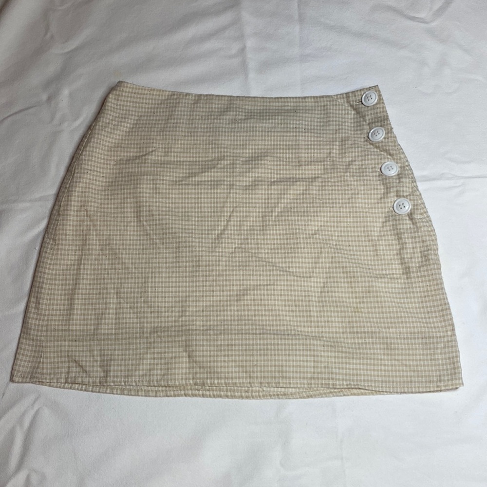 Tan Plaid Mini Skirt, Urban Outfitters, Medium